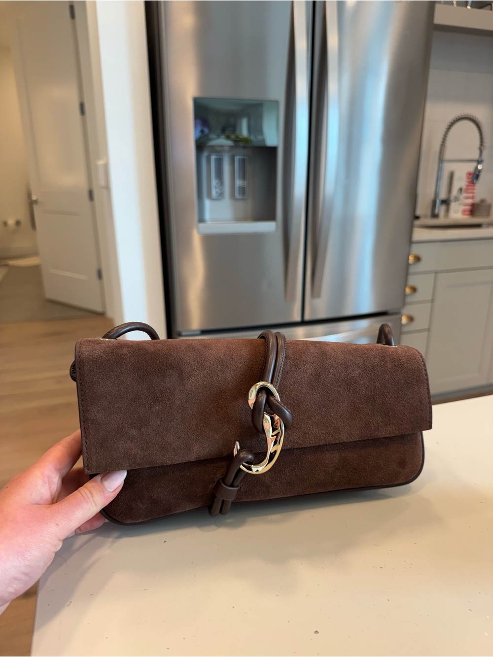 Dolce Vita Brown Suede Shoulder Bag
